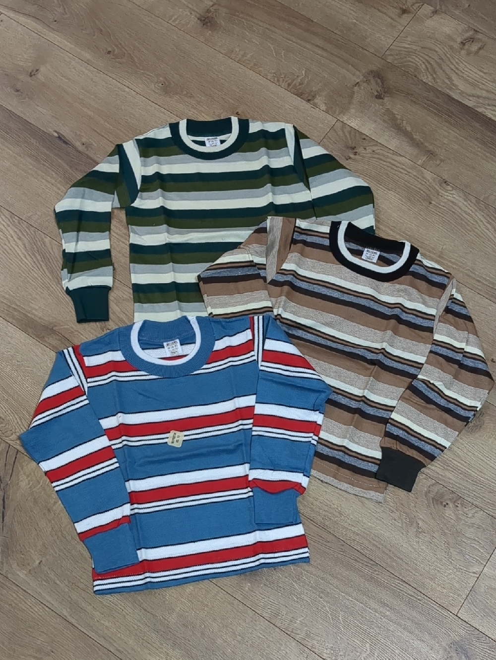 Vintage Pak nit RX by sears kids Striped Pack Of 3 Long Sleeve shirt Size 4 NWT